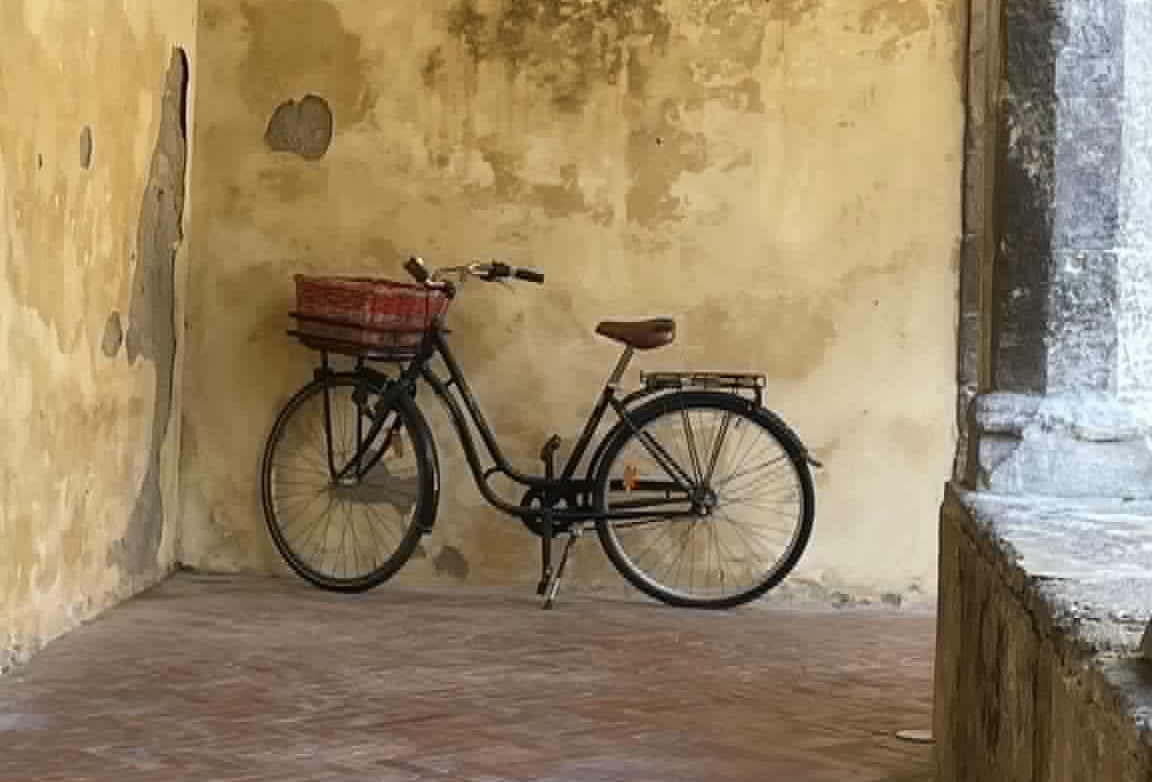 Bike against old wall